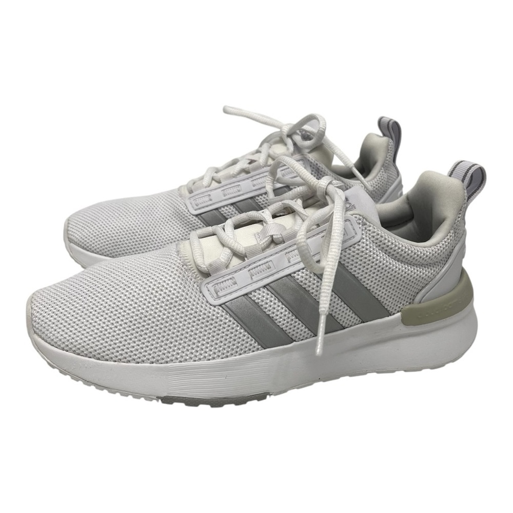 Adidas Racer TR21 White Silver Athletic Running Cloudfoam Shoes Women’s 7